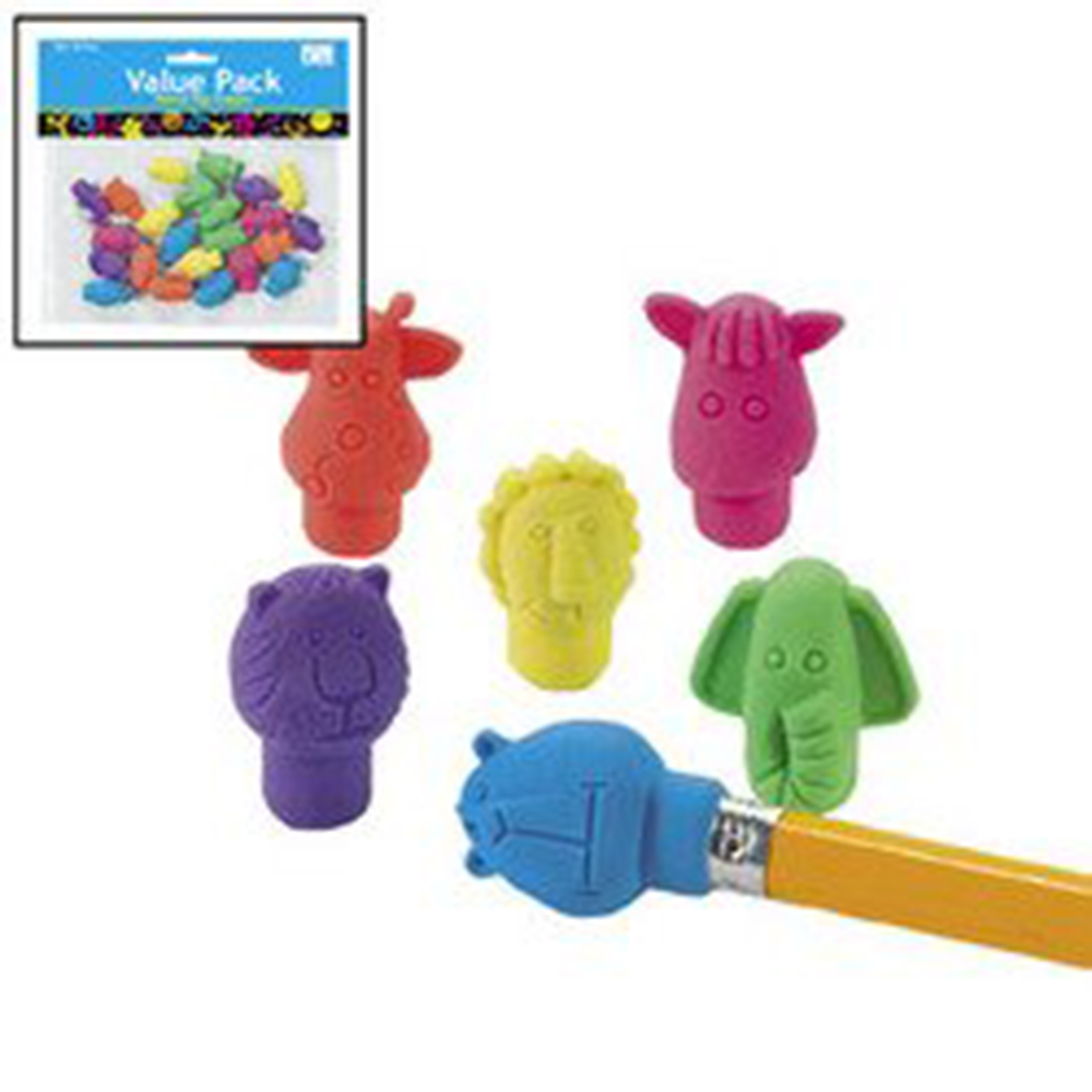 Neon Zoo Animal Pencil Top Toppers Erasers School Supplies Safari