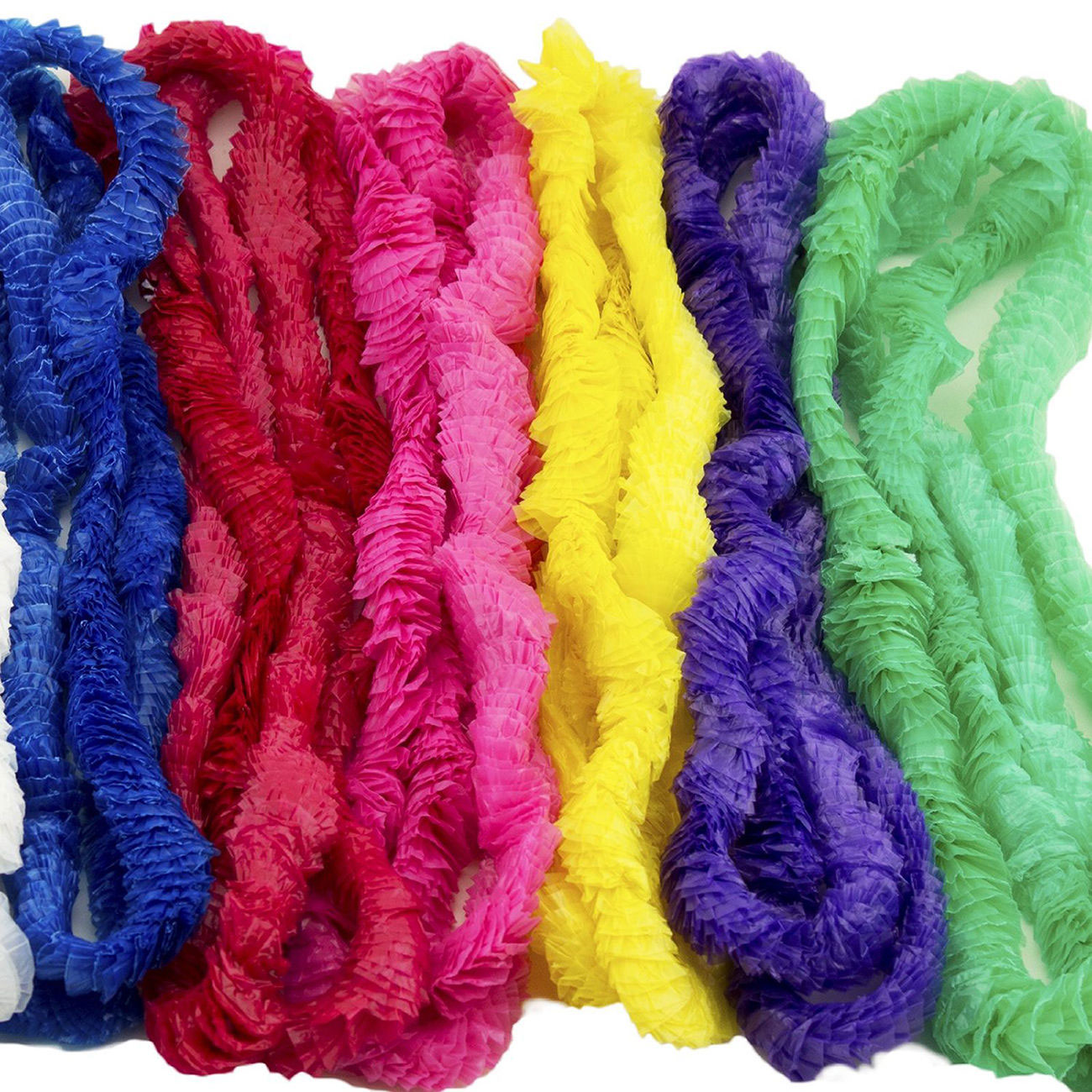 Hawaiian Luau Plastic Leis Necklace Beach Party Favor Decoration Multi